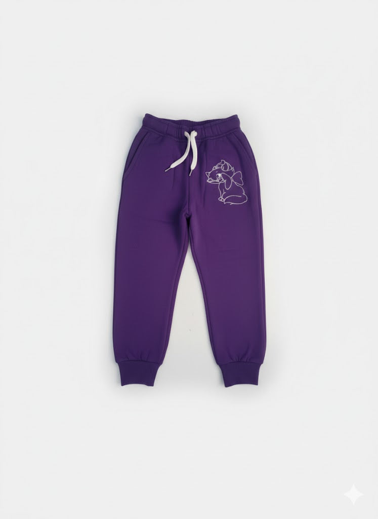 Girls' Kitty Graphic Tracksuit - Purple