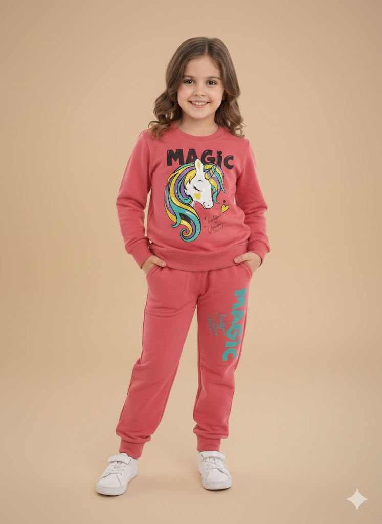 Magic Unicorn" Pink Kids Tracksuit